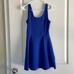 Divided Royal Blue Scoop Neck Fit-and-Flare Dress